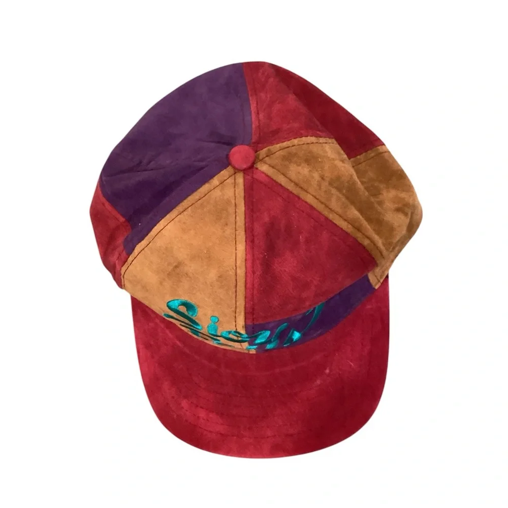 Sioux Falls VTG Colorblock Hat 100% Rayon Snapback Red Purple Tan Teal Vintage‎